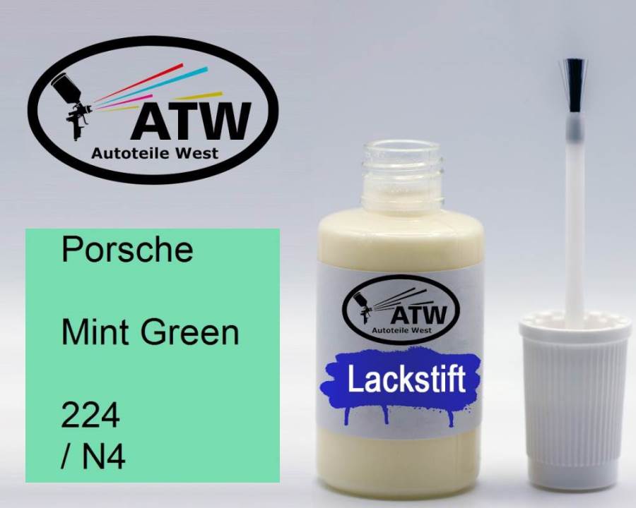 Porsche, Mint Green, 224 / N4: 20ml Lackstift, von ATW Autoteile West.